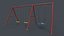PBR Modular Outdoor Playground Swing Sets A 3D model