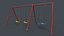 PBR Modular Outdoor Playground Swing Sets A 3D model