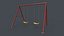 PBR Modular Outdoor Playground Swing Sets A 3D model