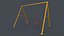 PBR Modular Outdoor Playground Swing Sets A 3D model