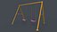 PBR Modular Outdoor Playground Swing Sets A 3D model
