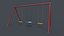 PBR Modular Outdoor Playground Swing Sets A 3D model