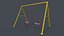 PBR Modular Outdoor Playground Swing Sets A 3D model