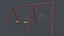 PBR Modular Outdoor Playground Swing Sets A 3D model