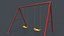 PBR Modular Outdoor Playground Swing Sets A 3D model