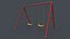 PBR Modular Outdoor Playground Swing Sets A 3D model