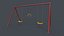 PBR Modular Outdoor Playground Swing Sets A 3D model