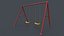 PBR Modular Outdoor Playground Swing Sets A 3D model