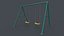 PBR Modular Outdoor Playground Swing Sets A 3D model