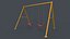 PBR Modular Outdoor Playground Swing Sets A 3D model