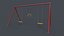 PBR Modular Outdoor Playground Swing Sets A 3D model