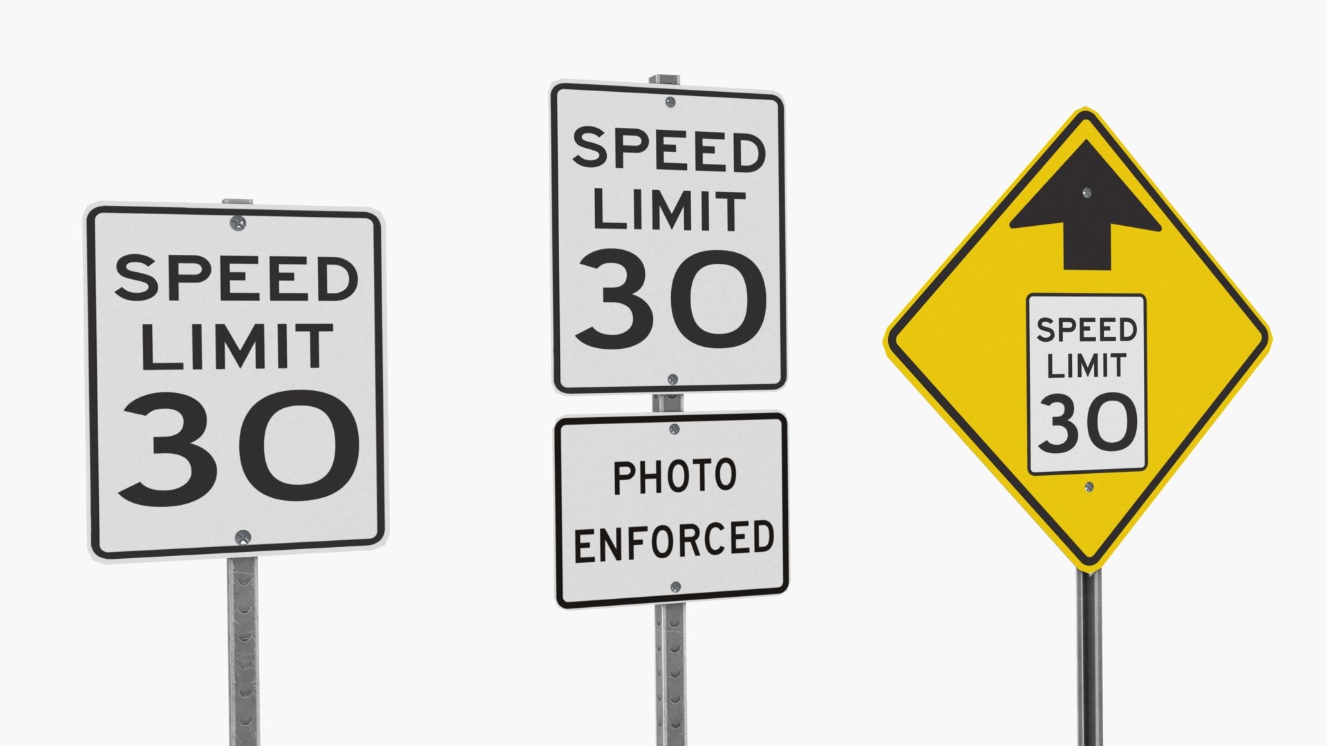 3D Sign Speed Limits - TurboSquid 2234445