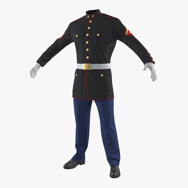 3D usmc marine officer uniform model