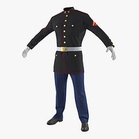 USMC US Marine Officer Uniform 3D Model