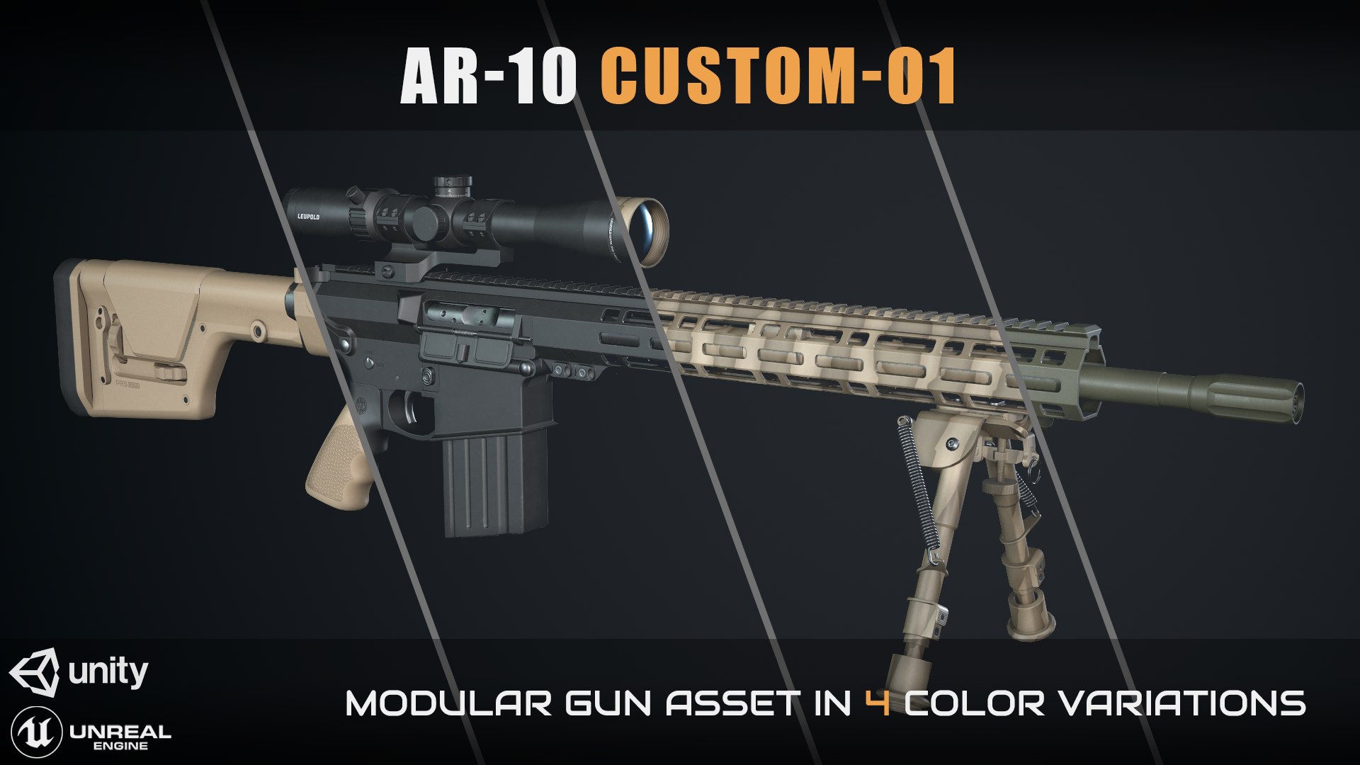 3D AR-10 Custom-01 https://p.turbosquid.com/ts-thumb/oi/UAD9CV/54/ar10_custom01_preview_1920x1080/png/1650197957/1920x1080/fit_q87/1049272f5969b808568270f0f35829d98a4ae8ca/ar10_custom01_preview_1920x1080.jpg
