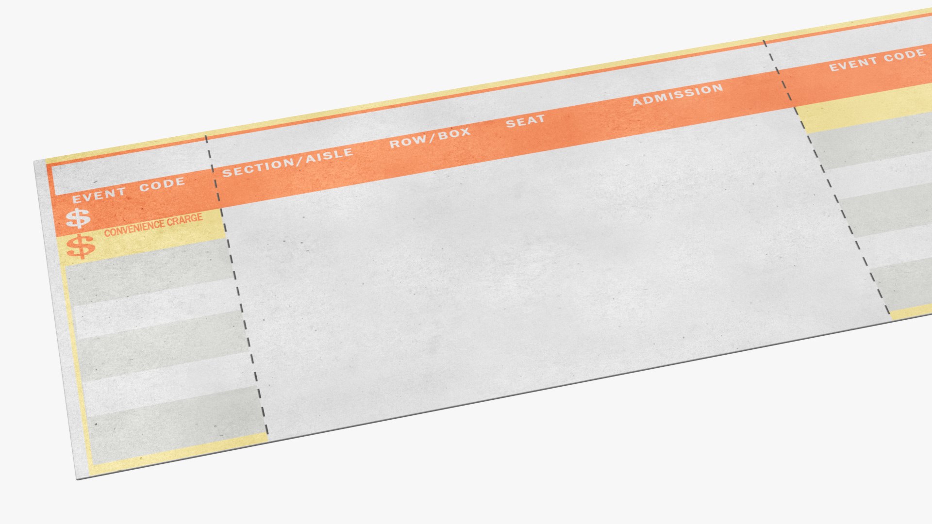 3D Model Event Admission Blank Ticket - TurboSquid 2222827