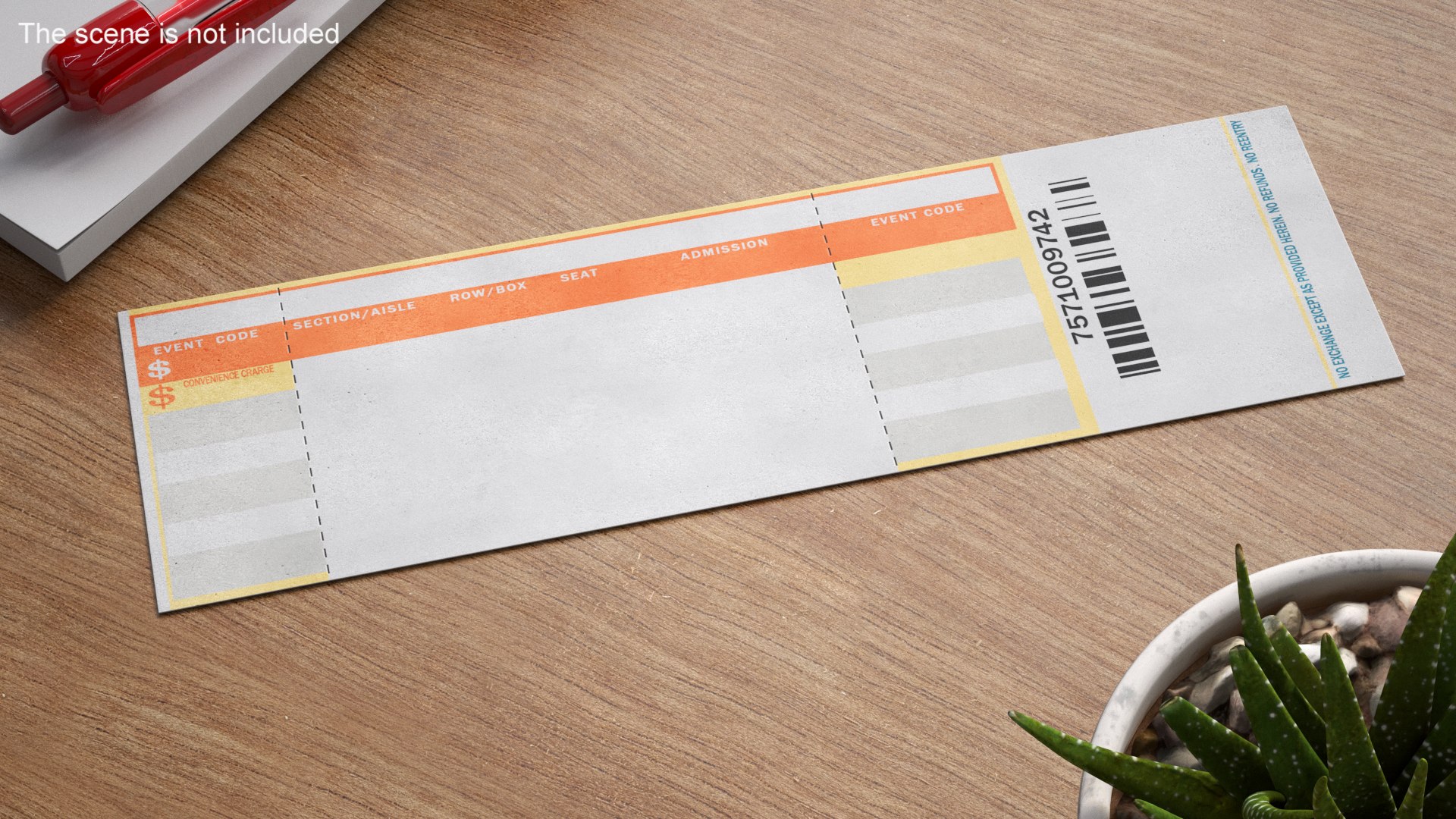 3D Model Event Admission Blank Ticket - TurboSquid 2222827