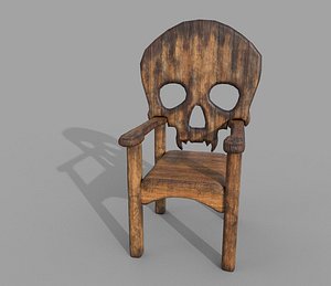 Wooden Skull Chair 3D model