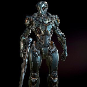 3D SciFi Cyborg Soldier