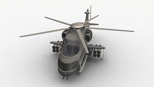 3d cartoon helicopter model