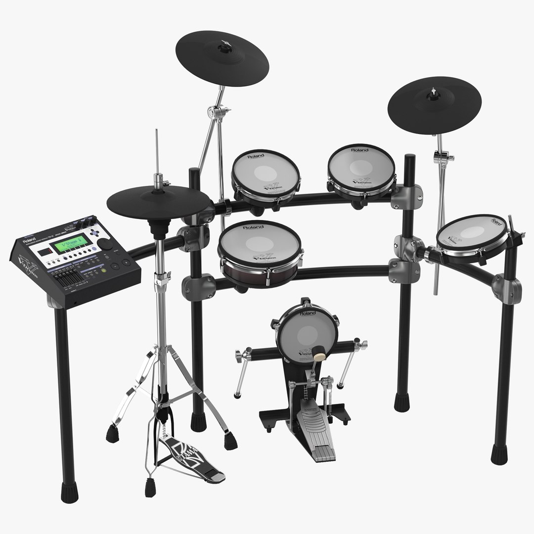 V Stage Electronic Drum Kit Roland TD 12KXS 3D Model 3D model preview
