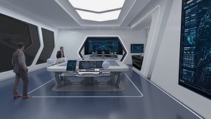 Sci-fi Futuristic Exhibition Room 3D model