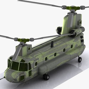 3d model of cartoon transport helicopter