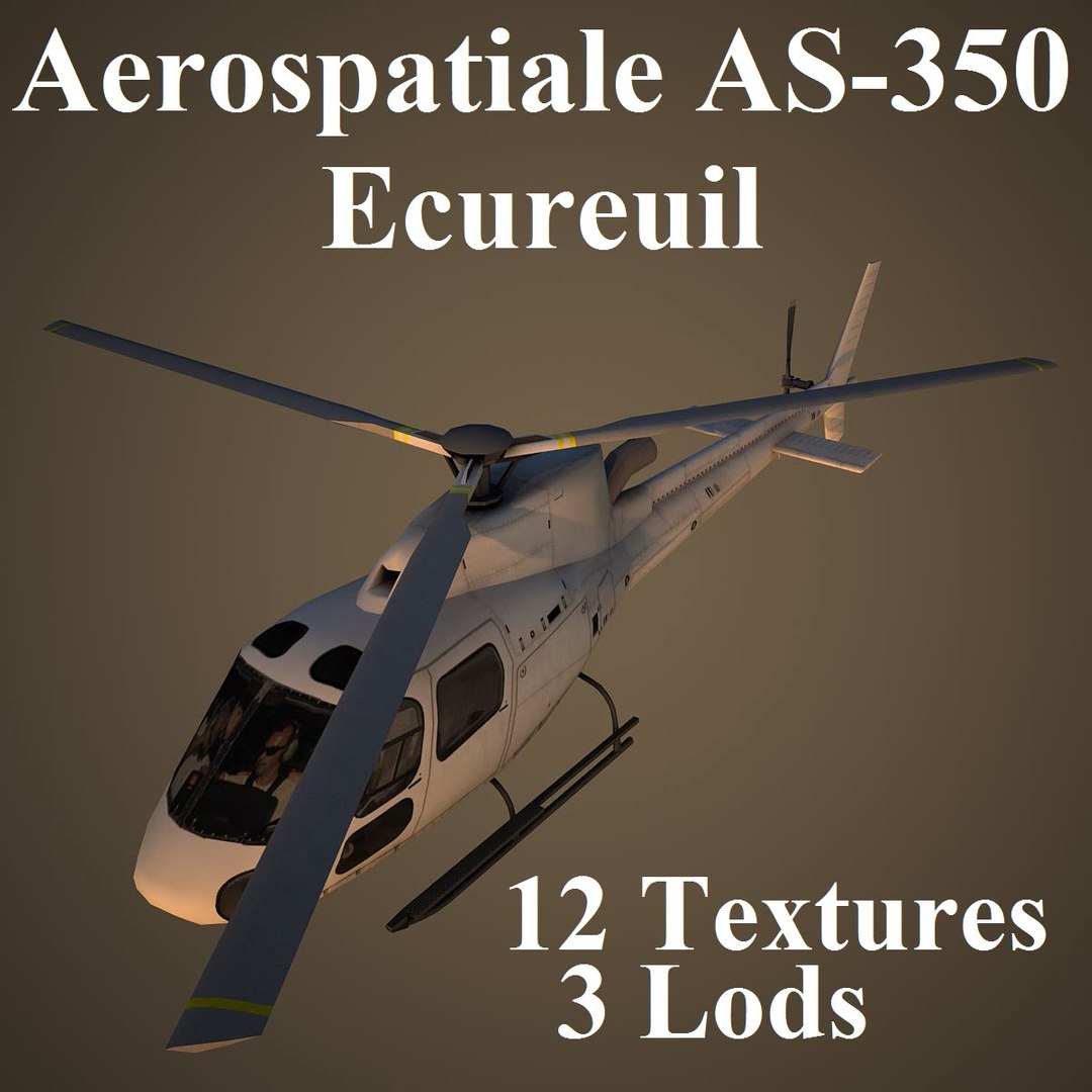 3d Aerospatiale As-350 Ecureuil Model