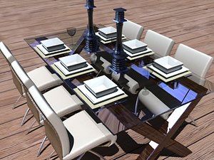 3d model of dining setting