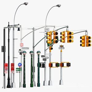traffic light pillar 3D model