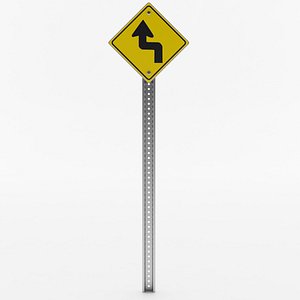 left right curve sign 3D