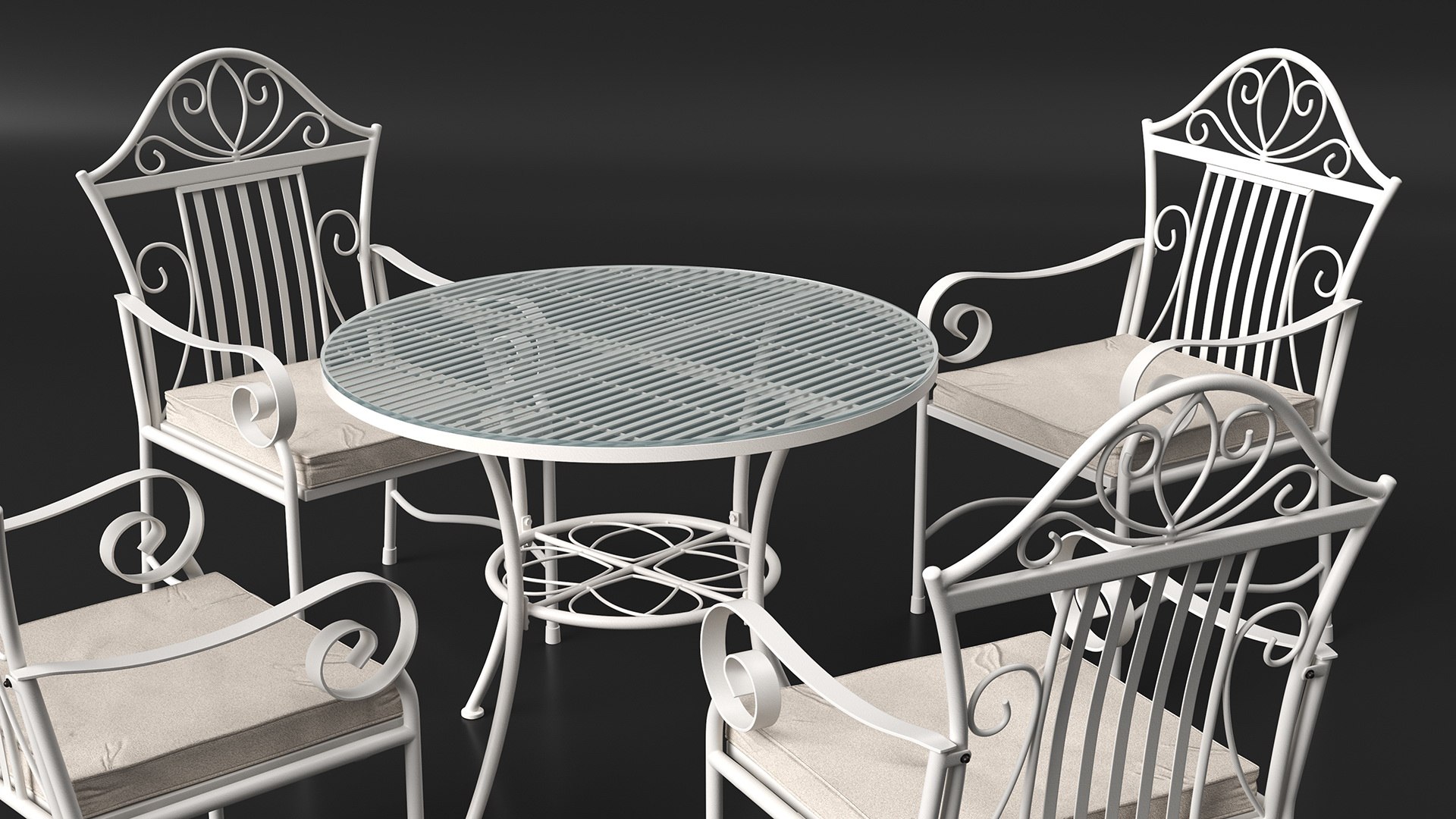 3D White Wrought Iron Furniture Model TurboSquid 2111733   Whitewroughtironfurniturevray3dmodel006 