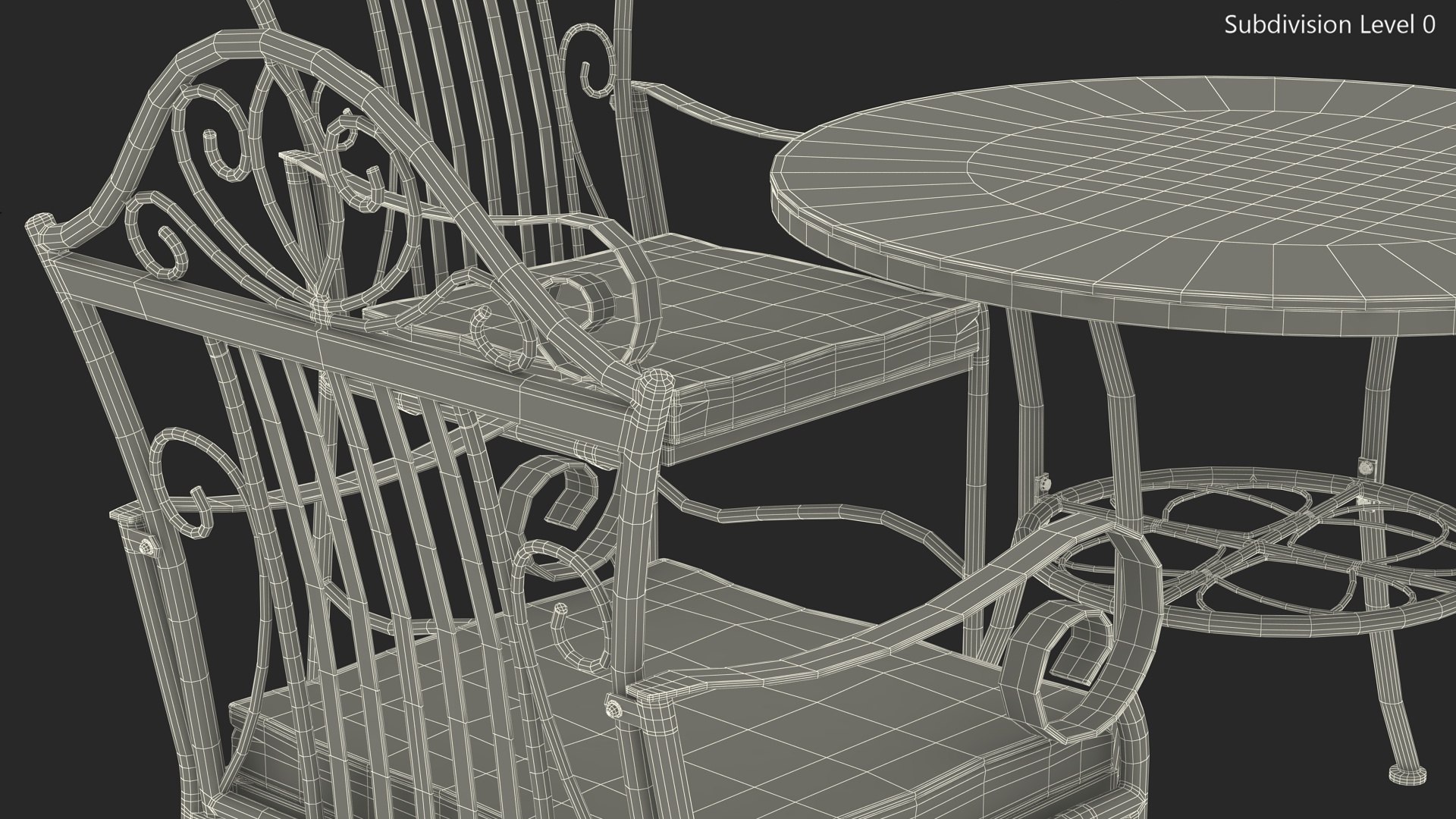 3D White Wrought Iron Furniture Model TurboSquid 2111733   Whitewroughtironfurniturevray3dmodel016 