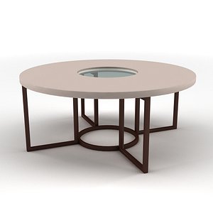 Low round table with glass centre