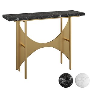 3D model Modern Marble Console Table Metal Base Entryway Console Table