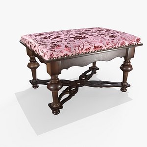 Upholstered Bench PBR 3D model