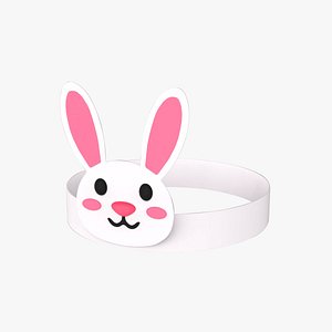 Paper Rabbit Headband 3D