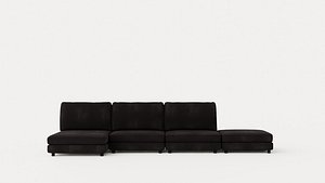 Arken U Module Sofa With Divan Reversible Velvet