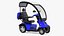 Scooter eléctrico azul de 4 ruedas