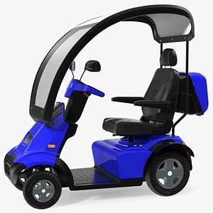 Blue 4-Wheel Electric Scooter