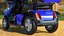 Scooter eléctrico azul de 4 ruedas