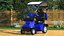 Scooter eléctrico azul de 4 ruedas