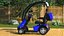 Scooter eléctrico azul de 4 ruedas