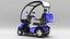 Scooter eléctrico azul de 4 ruedas