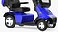 Scooter eléctrico azul de 4 ruedas