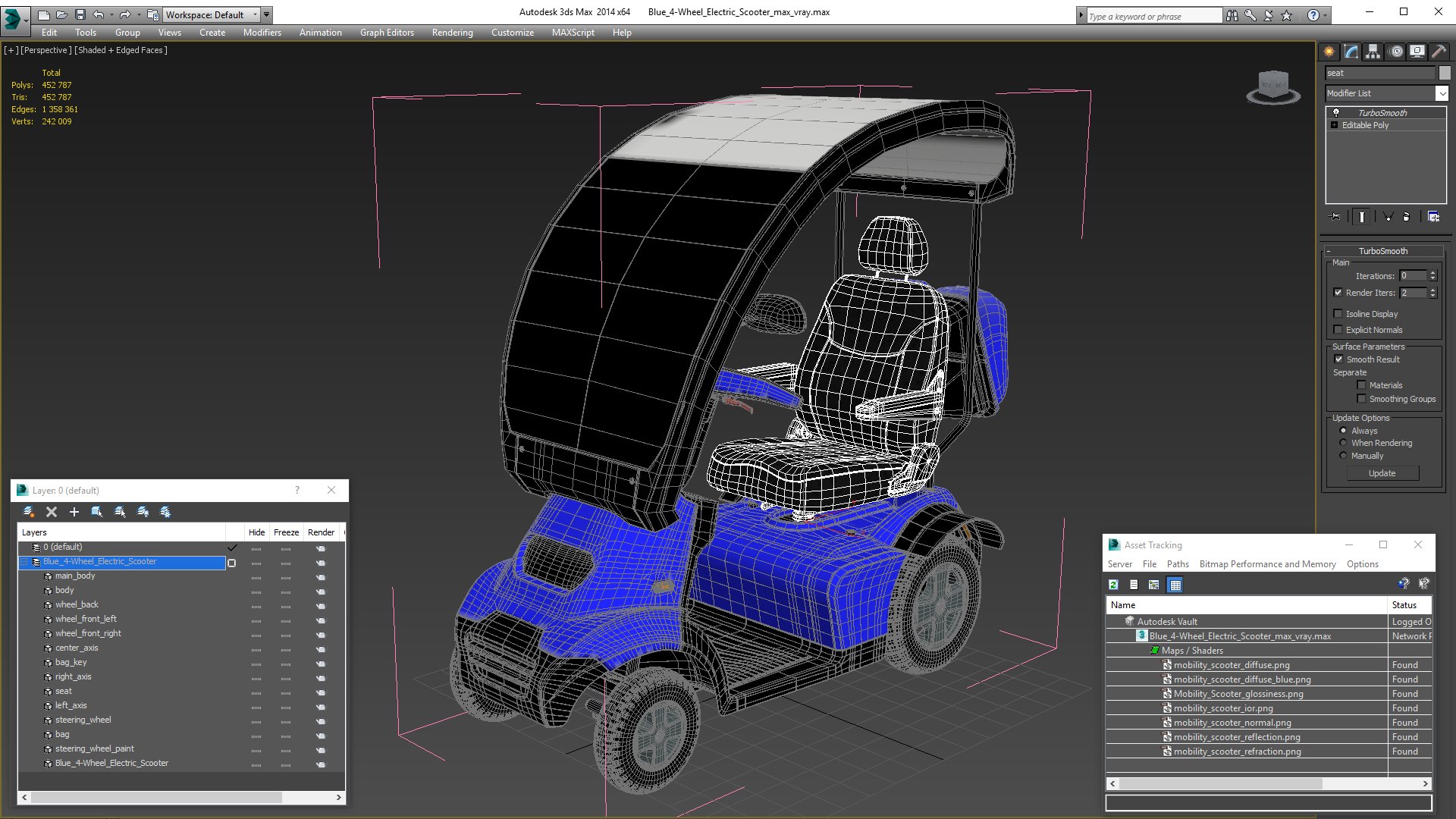 Blue 4-Wheel Electric Scooter 3D model https://p.turbosquid.com/ts-thumb/oj/M6lz3Q/pa/blue4wheelelectricscooterc4dmodel023/jpg/1665041327/1920x1080/fit_q87/3168964e30022e8b56e580f1aa457bb0b8493b96/blue4wheelelectricscooterc4dmodel023.jpg