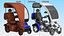 Scooter eléctrico azul de 4 ruedas