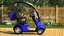 Scooter eléctrico azul de 4 ruedas