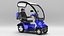 Scooter eléctrico azul de 4 ruedas