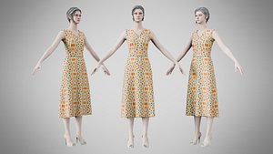3D Dress 02 Retro Geometric Abstract